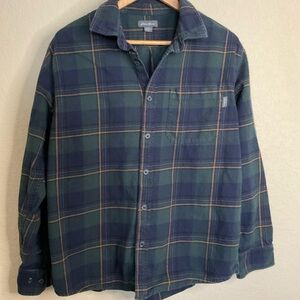 Eddie Bauer Flannel Plaid Button-Up Shirt men’s size large